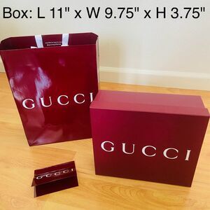 Gucci Gift Box w/ Paper Shopping Bag (L 11" x W 9.75" x H 3.75) - maroon